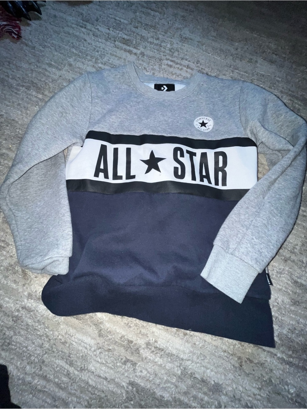 Converse All Star Grey, White, Black Colorblock Sweatshirt